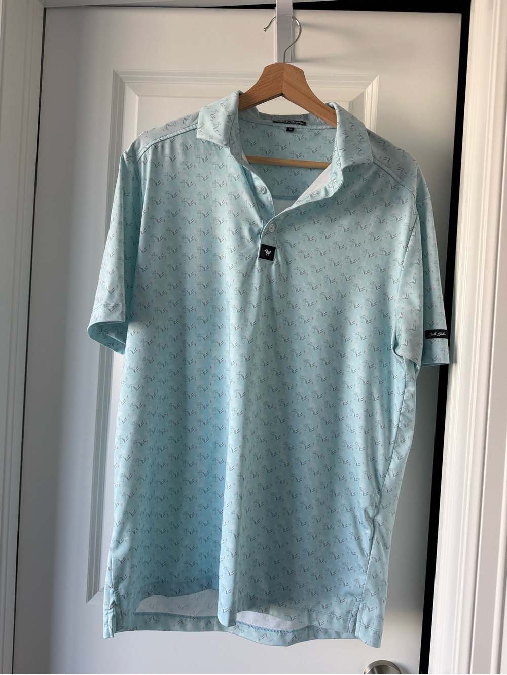 Bad Birdie Light Mint Polo with Micro Logo Print